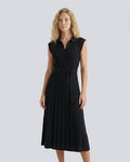 Etta | Pleated Belted Wedding Guest Midi Dress