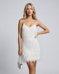 Roxie | Mini Sequin Dress with Feather Tassels