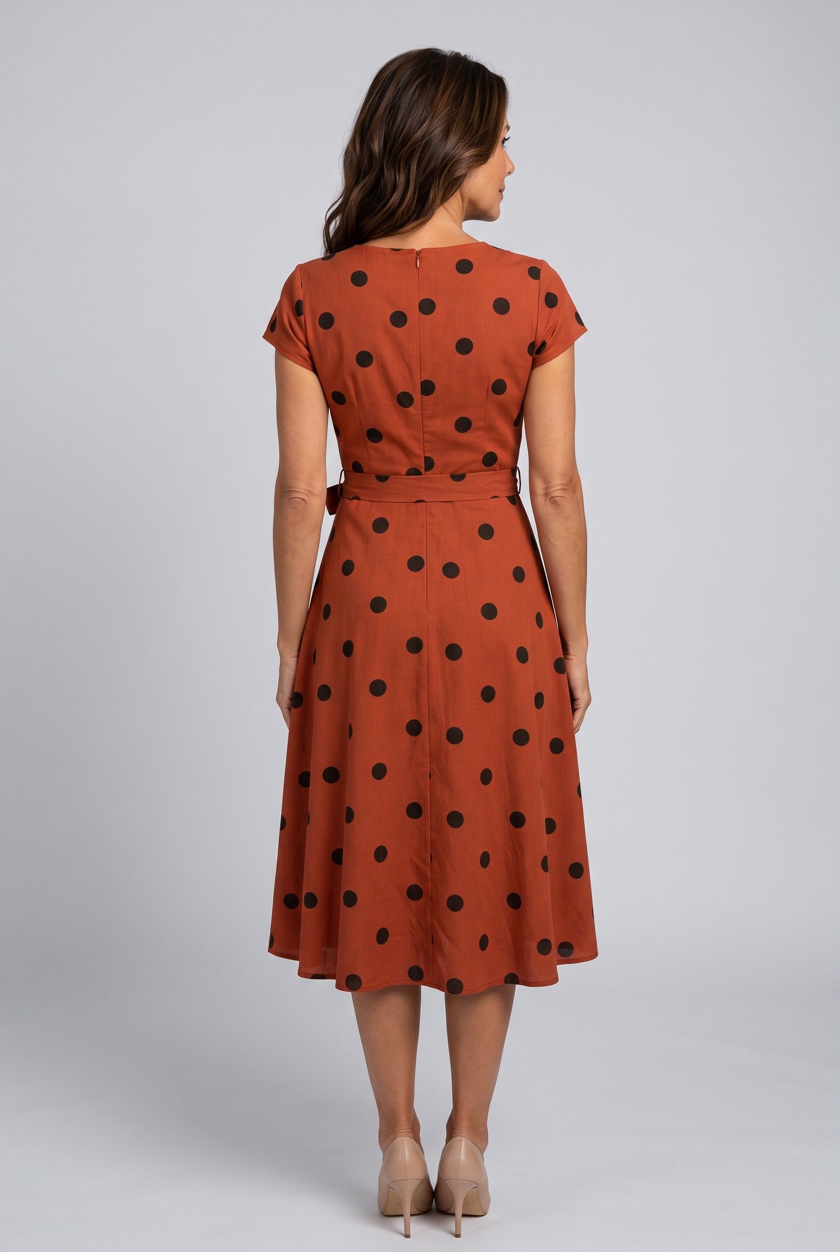 Xenia | Polka Dot Wrap Midi Dress
