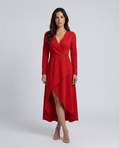 Scarlett | Long Sleeve Wrap Midi Dress