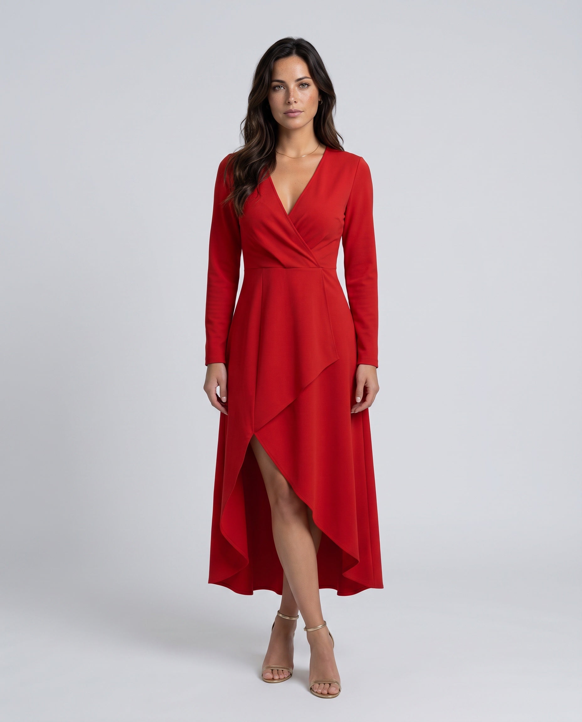 Scarlett | Long Sleeve Wrap Midi Dress