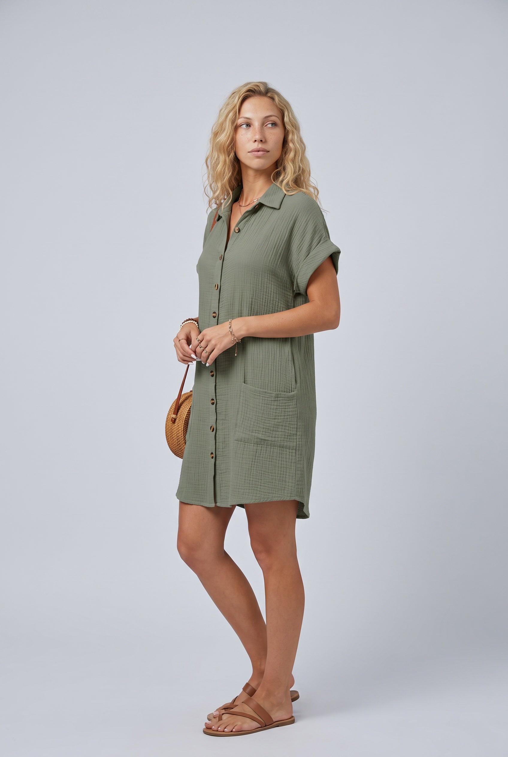 Beatrix | Collared Button Front Mini Dress