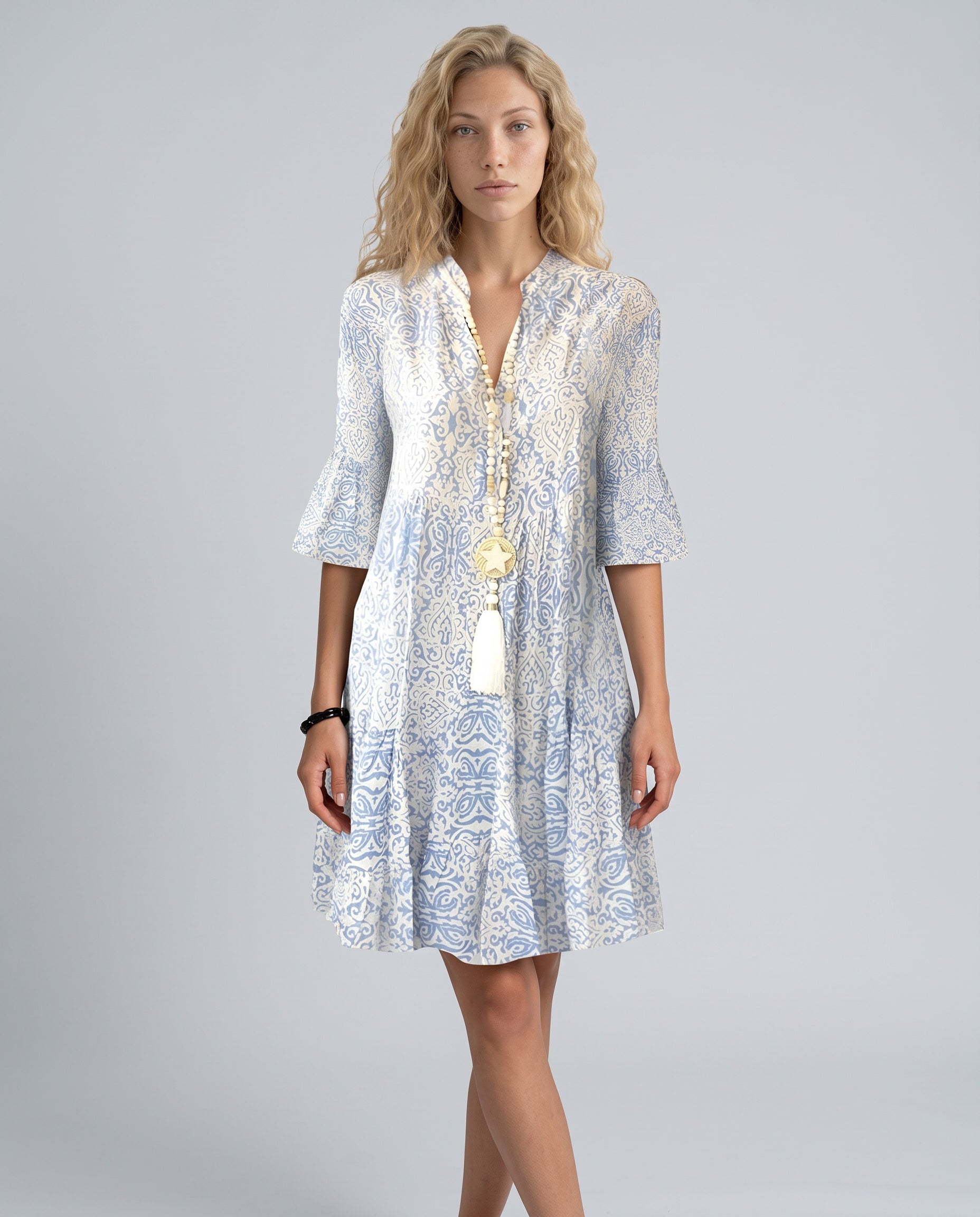 Naia | Boho Floral Midi Dress
