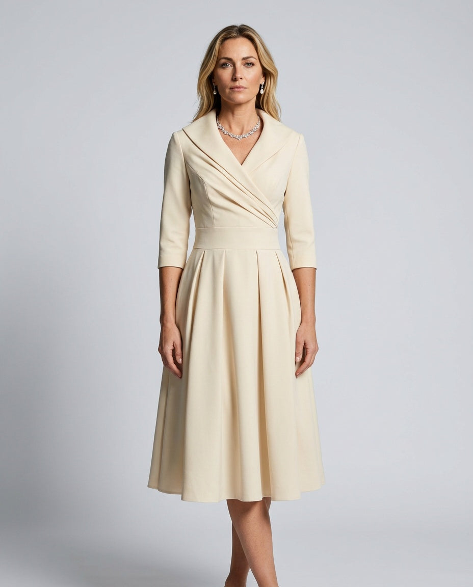 Faye | A-Line Midi with Lapel Detail