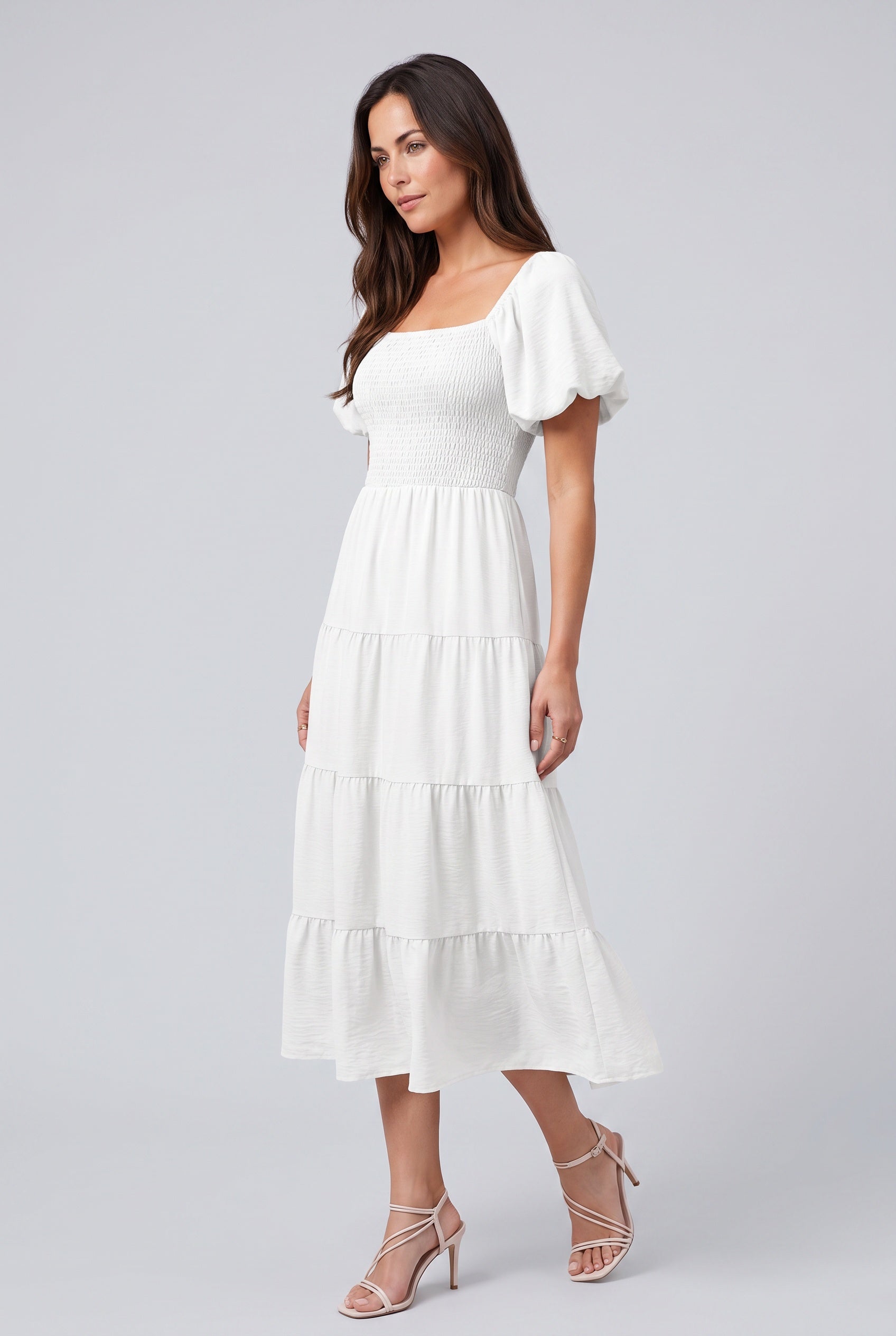 Evie | Smocked Bodice Midi Dress
