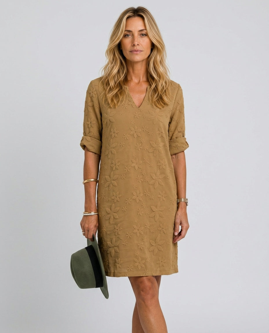 Avenzia | Floral V-Neck Midi Dress
