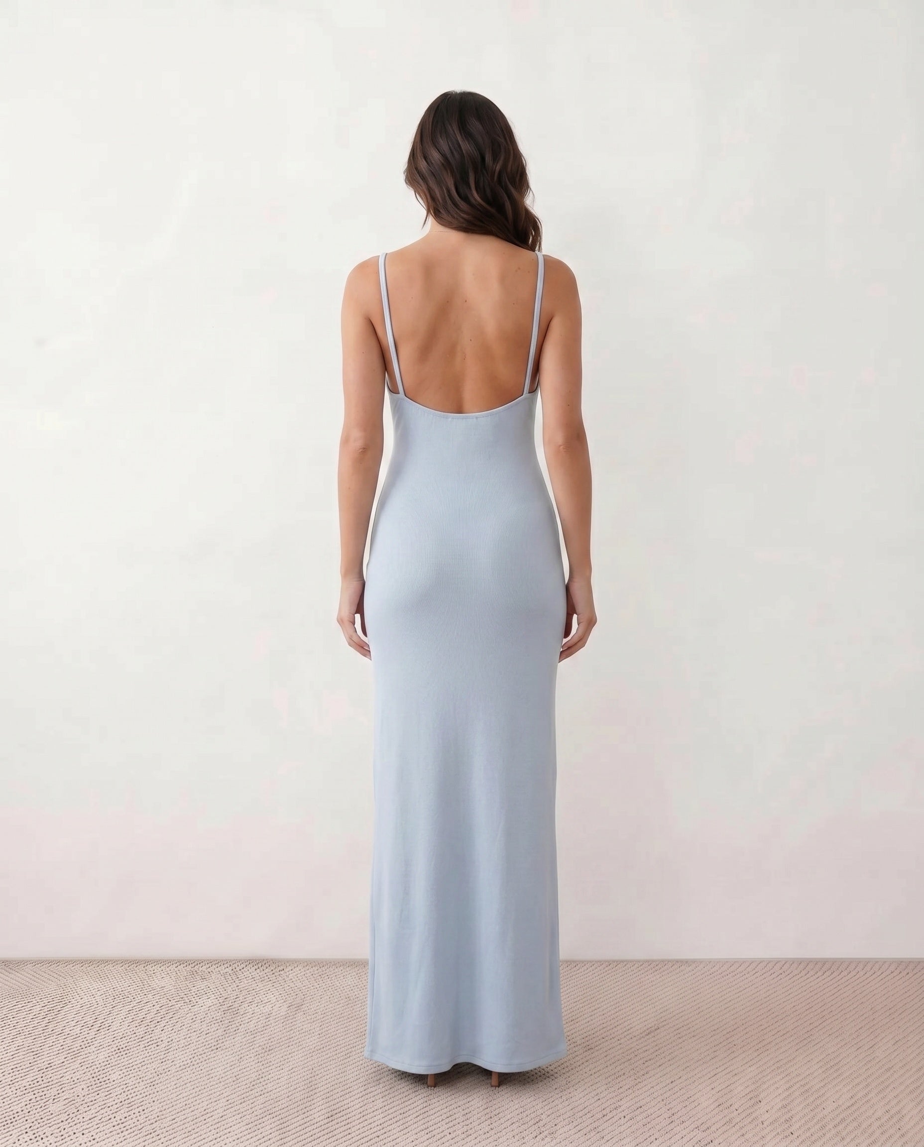 Mireille | Ribbed Spaghetti Strap Maxi Dress