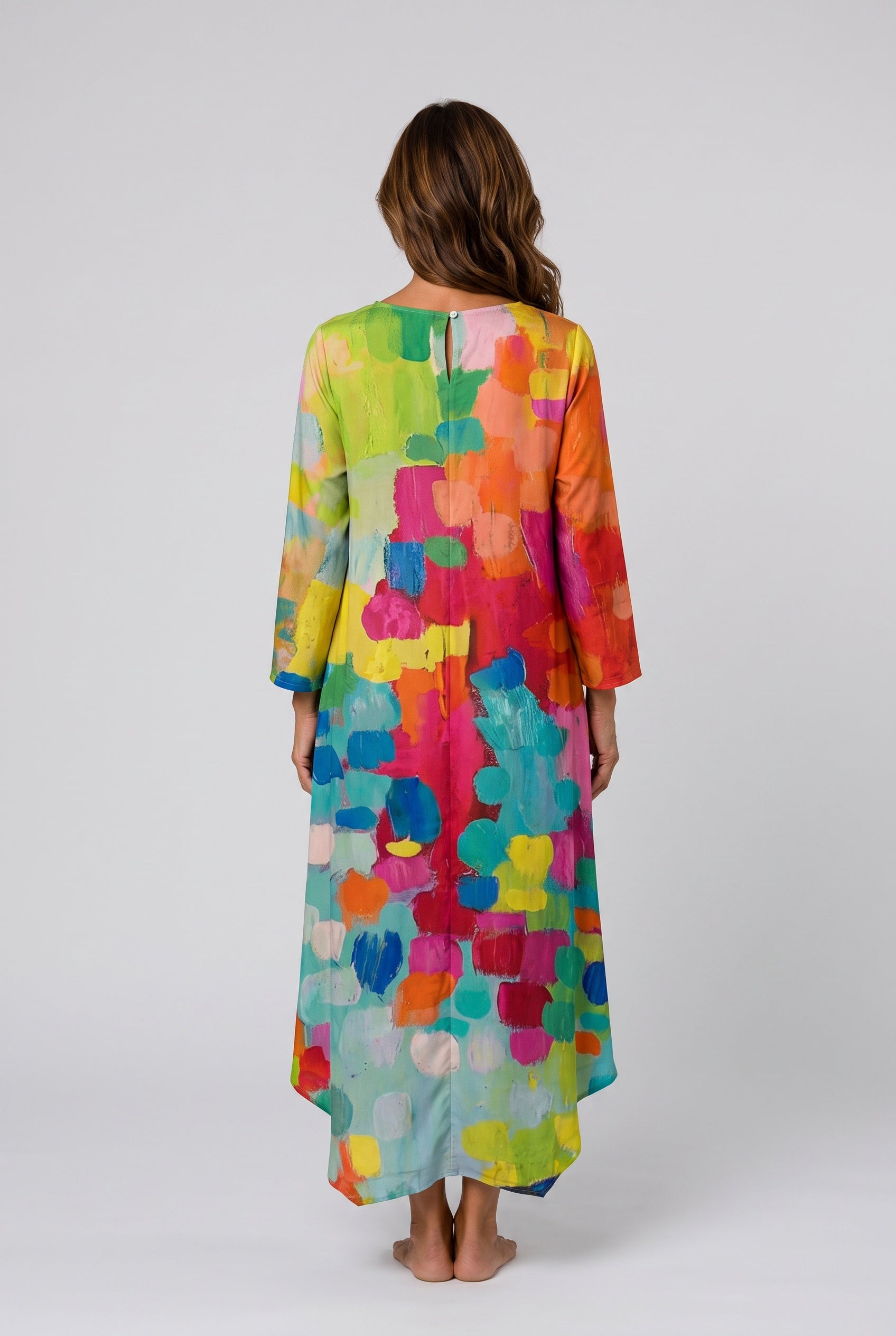 Mara | Abstract Print Multicolour Maxi Dress