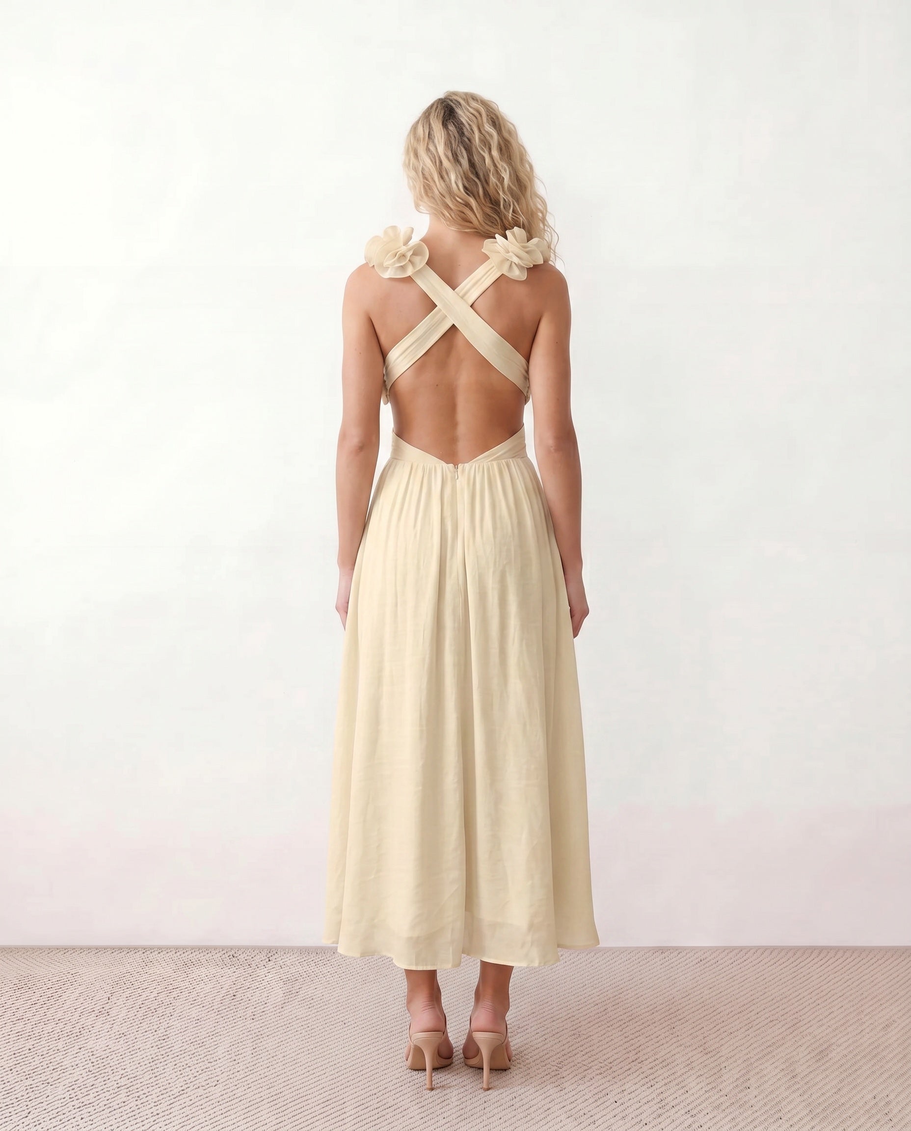 Giedre | Lace-Up A-Line Midi Dress
