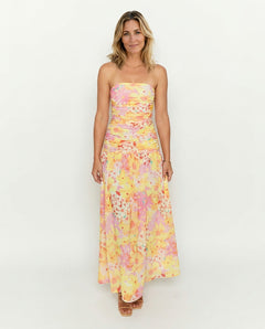 Sinclair | Floral Print Strapless Maxi Dress