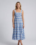 Sierra | Gingham Tiered Midi Dress
