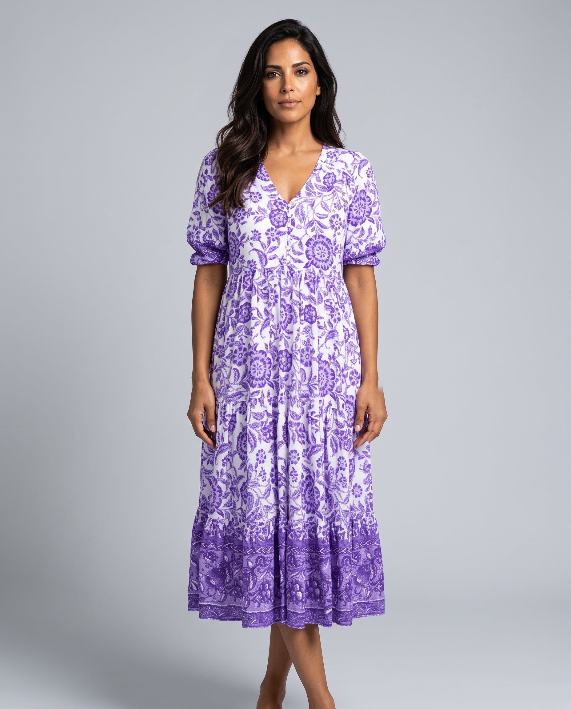 Sadie | Floral V-Neck Summer Maxi Dress