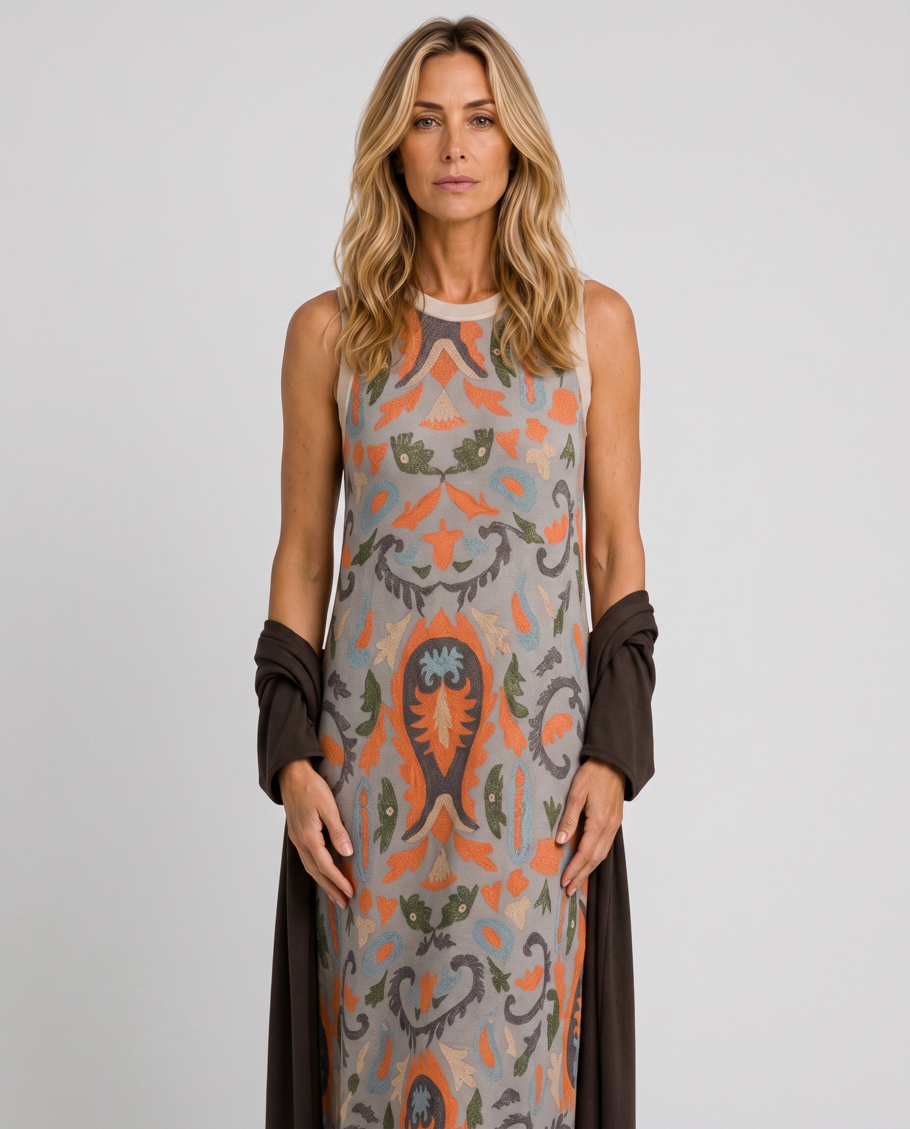 Yara | Maxi Dress with Matching Open Front Coat