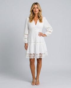 Ada | Vintage Lace-Trim Midi Dress